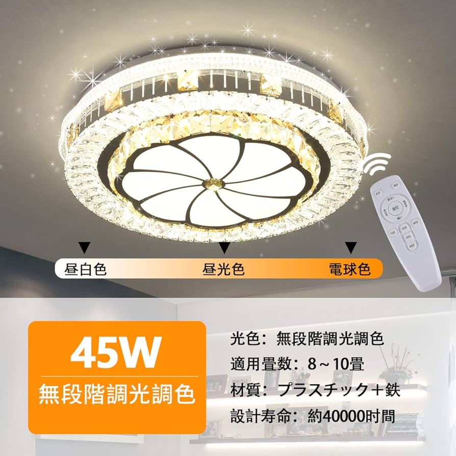 Amazon.co.jp : LED シーリングライト 水晶LEDライト 欧風